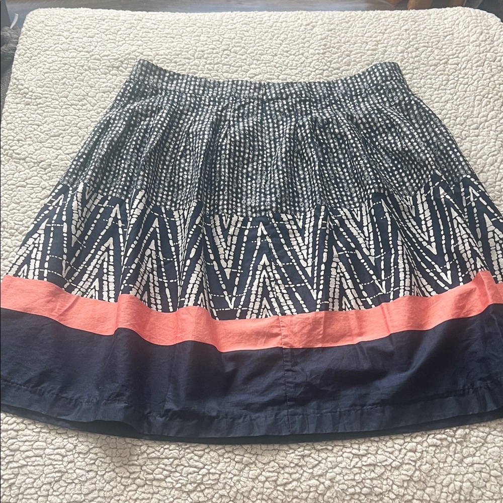 George Navy and Coral A-Line Skirt - Picture 6 of 6